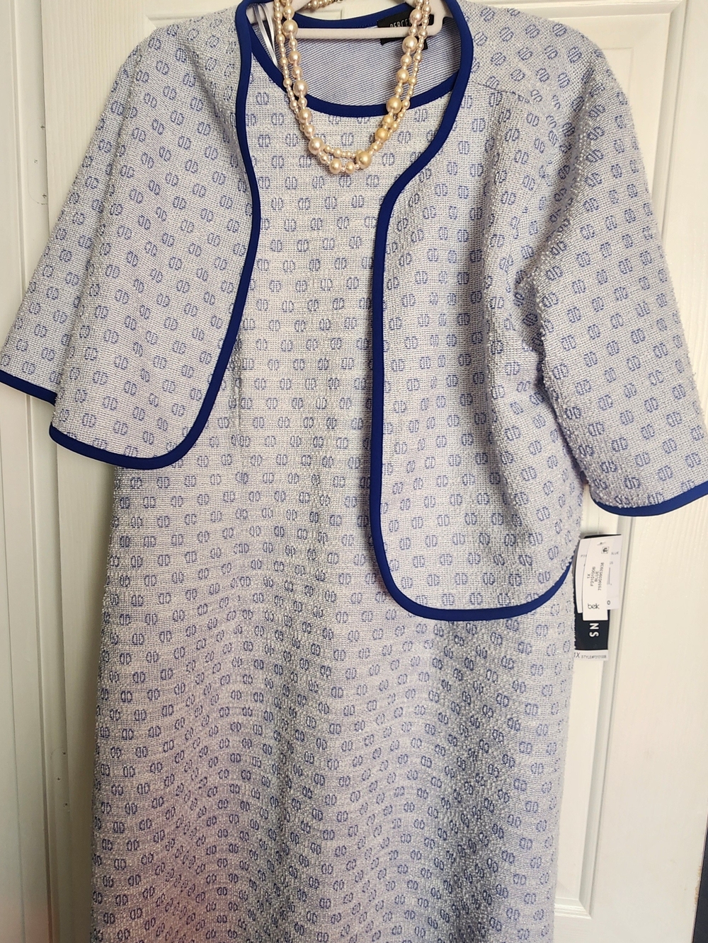 belk Light Blue and Navy Two-Piece Midi Dress Set